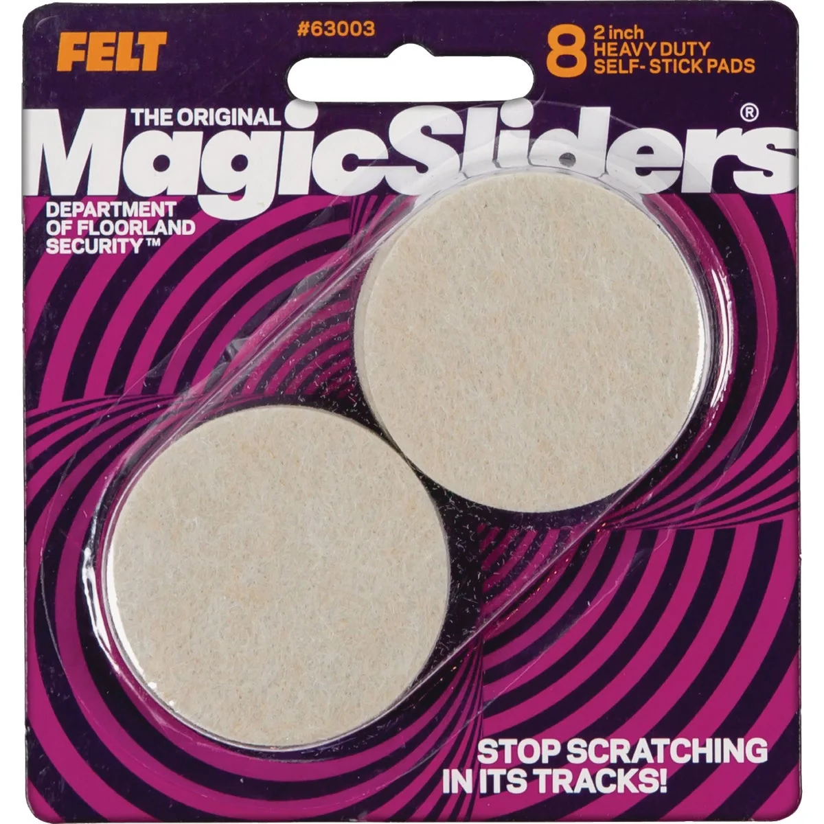 Comfortable Sliders 2 In. Round Oatmeal Self-Adhesive Heavy-Duty Furniture Pad 8-Pack Smart