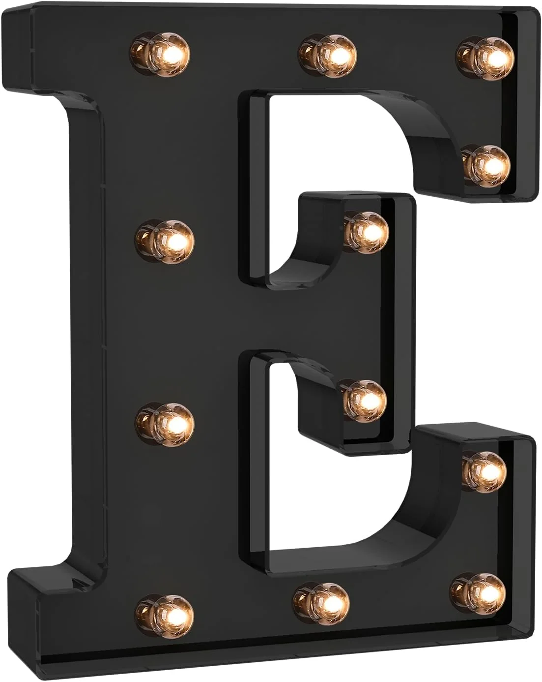 High-End Foaky Black LED Letter Lights for Room Decor – Bedroom Wall Decor Alphabet Lights for Home Wedding Party – Battery Operated （E） Soft