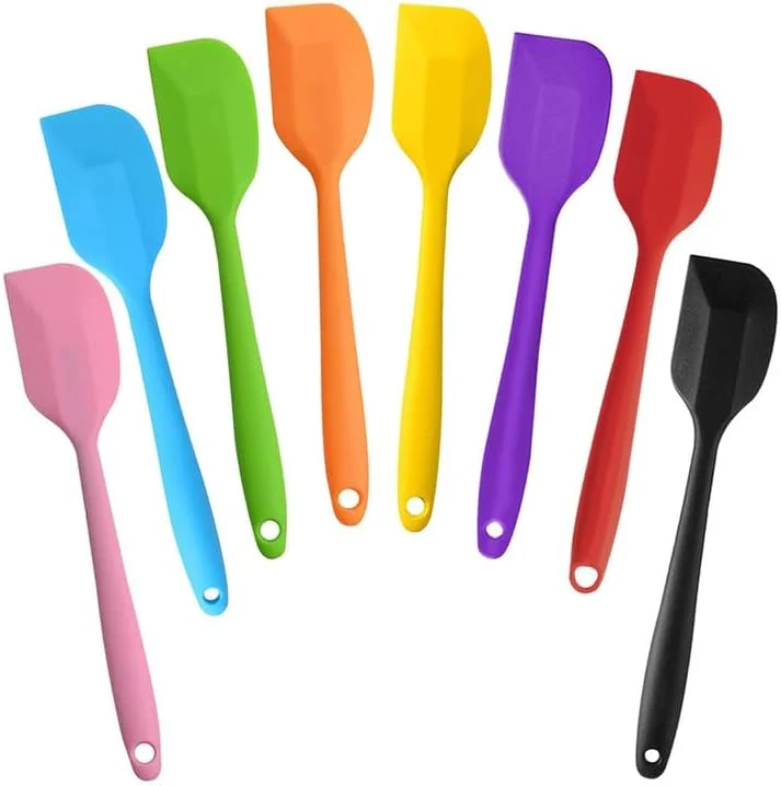 Crafted 8 Pieces Silicone Spatulas 11 inch Heat-Resistant Non-stick Spatulas with Stainless Steel Core for Cake Cream Cooking Gadget by Cologo 11 inch Sustainable