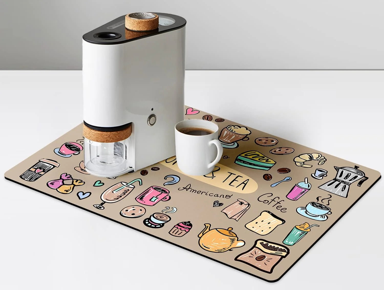 User-Friendly Fun Coffee Machine Mat-Espresso Tray for Coffee Bar Under Coffee Pot Mat Coffee Maker Mat for Countertop Dish Drying Mat Coffee Mat Absorbent Mat Trusted