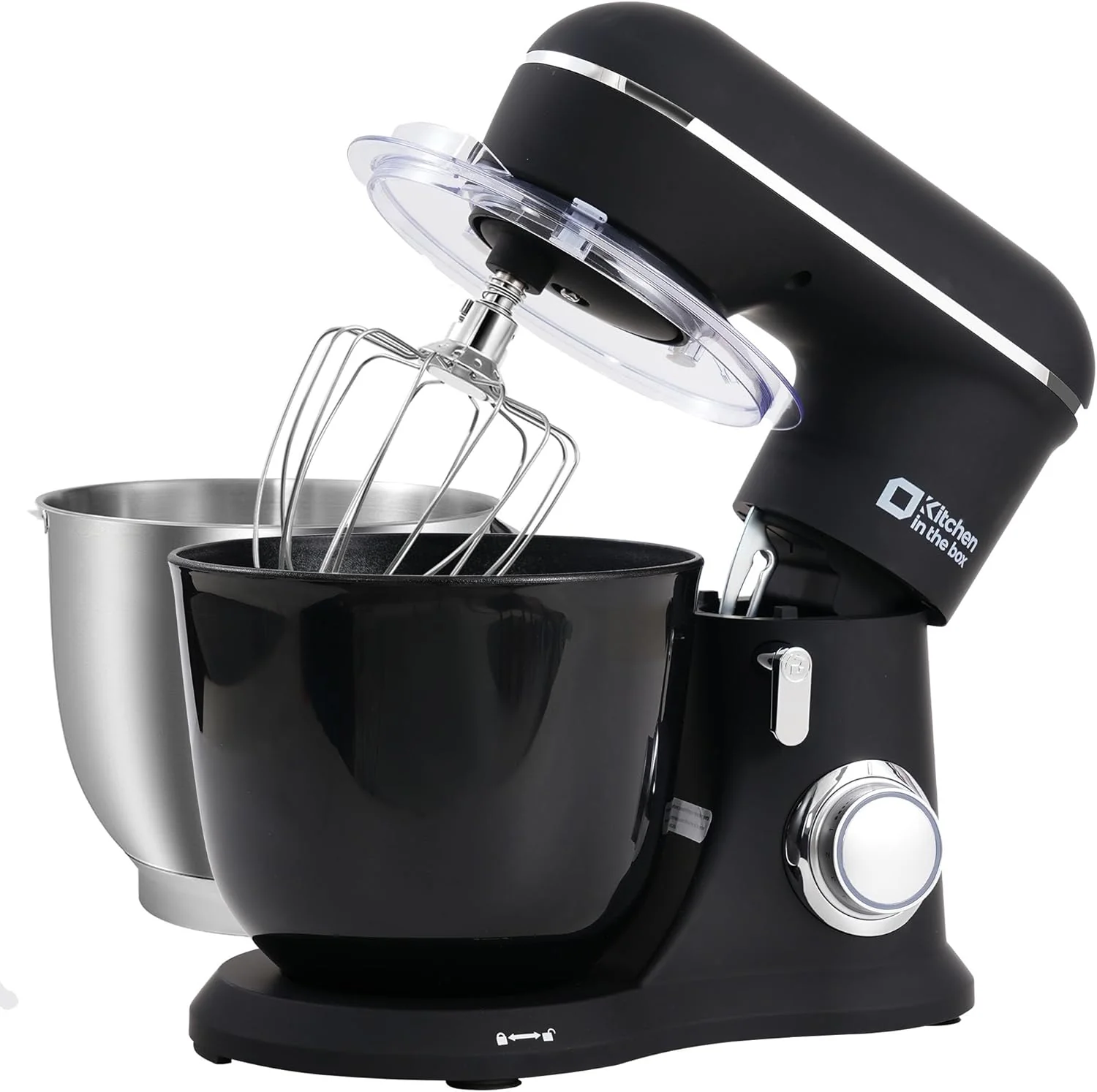 Premium Kitchen in the box Stand Mixer 4.5QT 5QT Two bowls Electric Food Mixer 10 Speeds 3-IN-1 Kitchen Mixer for Daily Use with Egg Whisk Dough Hook Flat Beater Onyx Black 5QT Healthy