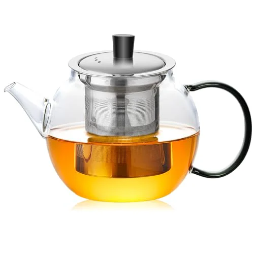 High-Performance 28OZ Glass Teapot with Infuser Stovetop Safe Elegant
