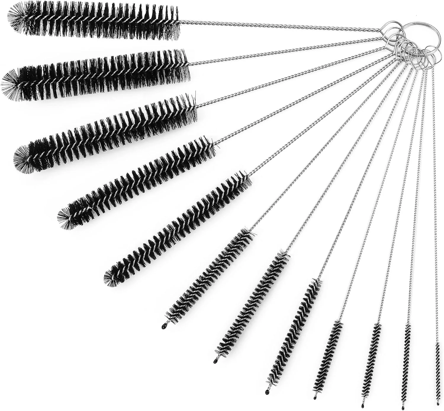 Durable Straw Cleaner Brushes Sets 12 Pieces 8.2 Inch Botthle Cleaning Brush and Nylon Tube Brush Brush Kit for Sippy Cup Tumbler Water Bottle Original Design