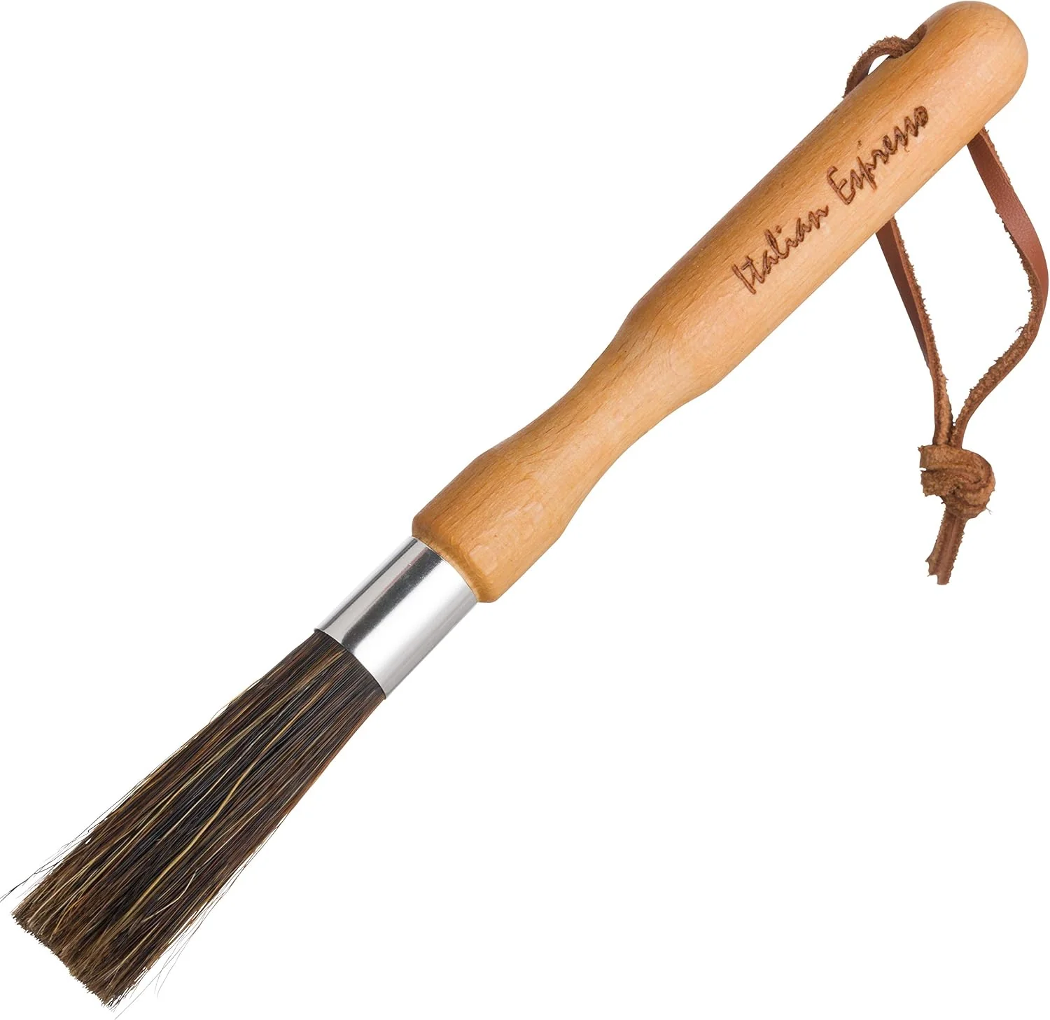 Official Redecker Natural Pig Bristle Espresso Maker Brush with Oiled Beechwood Handle Narrow Brush Head Reaches Tight Spaces Hanging Loop for Storage 8 inches Made in Germany Expertly Made