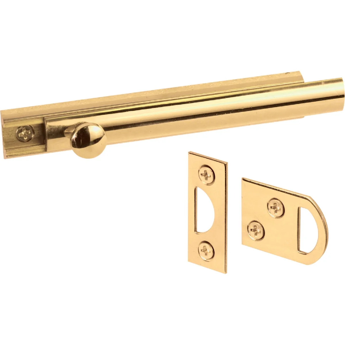 Healthy Defender Security 4 In. Brass Surface Bolt Effective