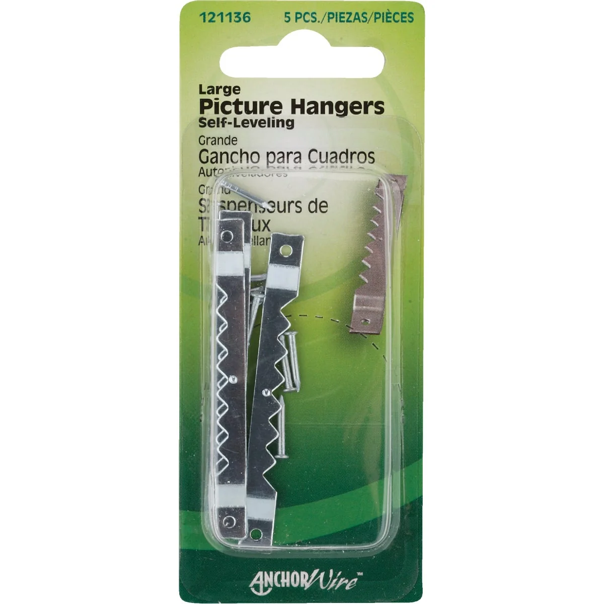 Minimalist Hillman Anchor Large Wire Sawtooth Hangers 5 Count Organic