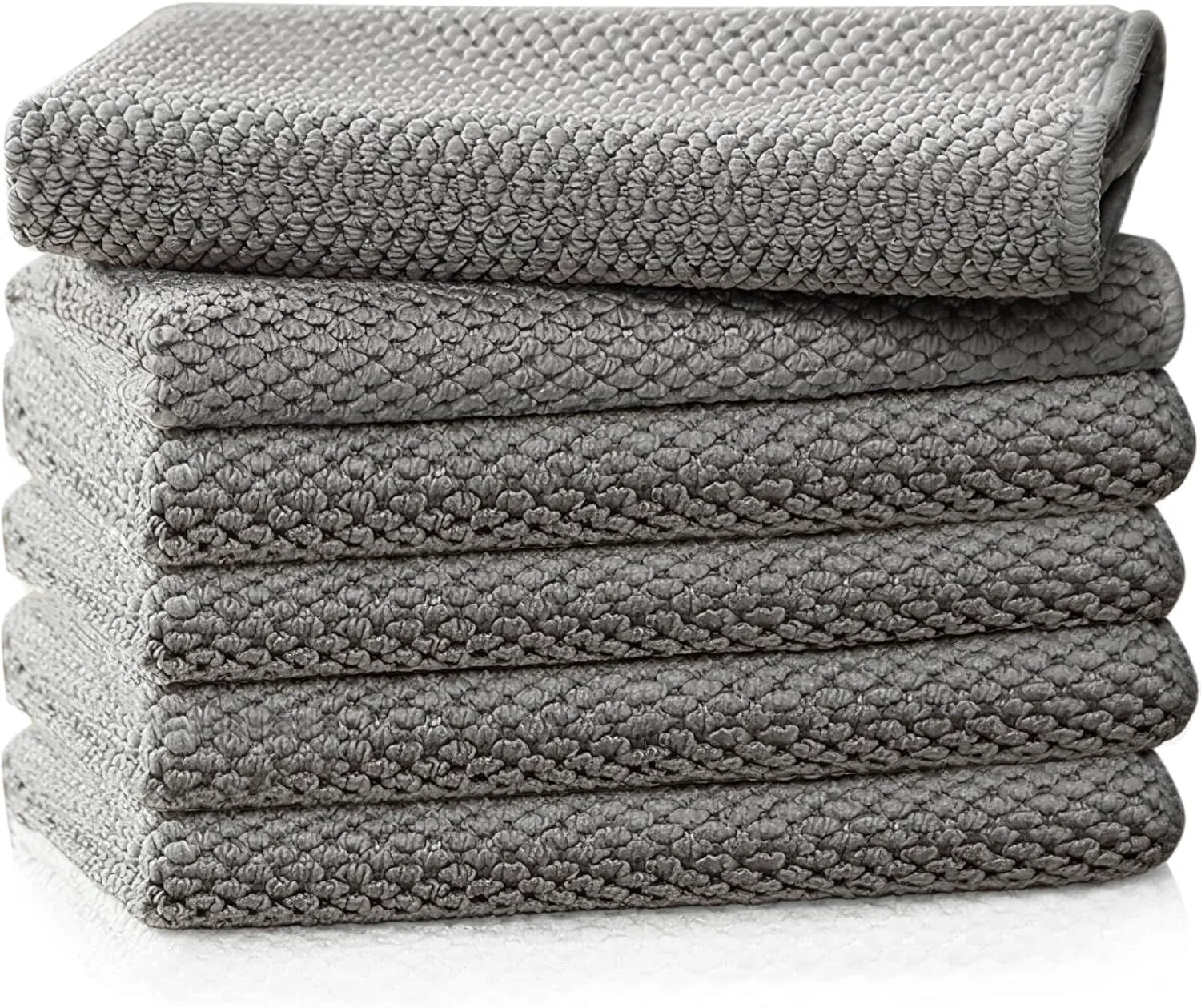 Organic Barista Towel Microfiber Coffee Cleaning Cloths Espresso Machine Accessories 12’x12′ 6 Pack Grey Refined