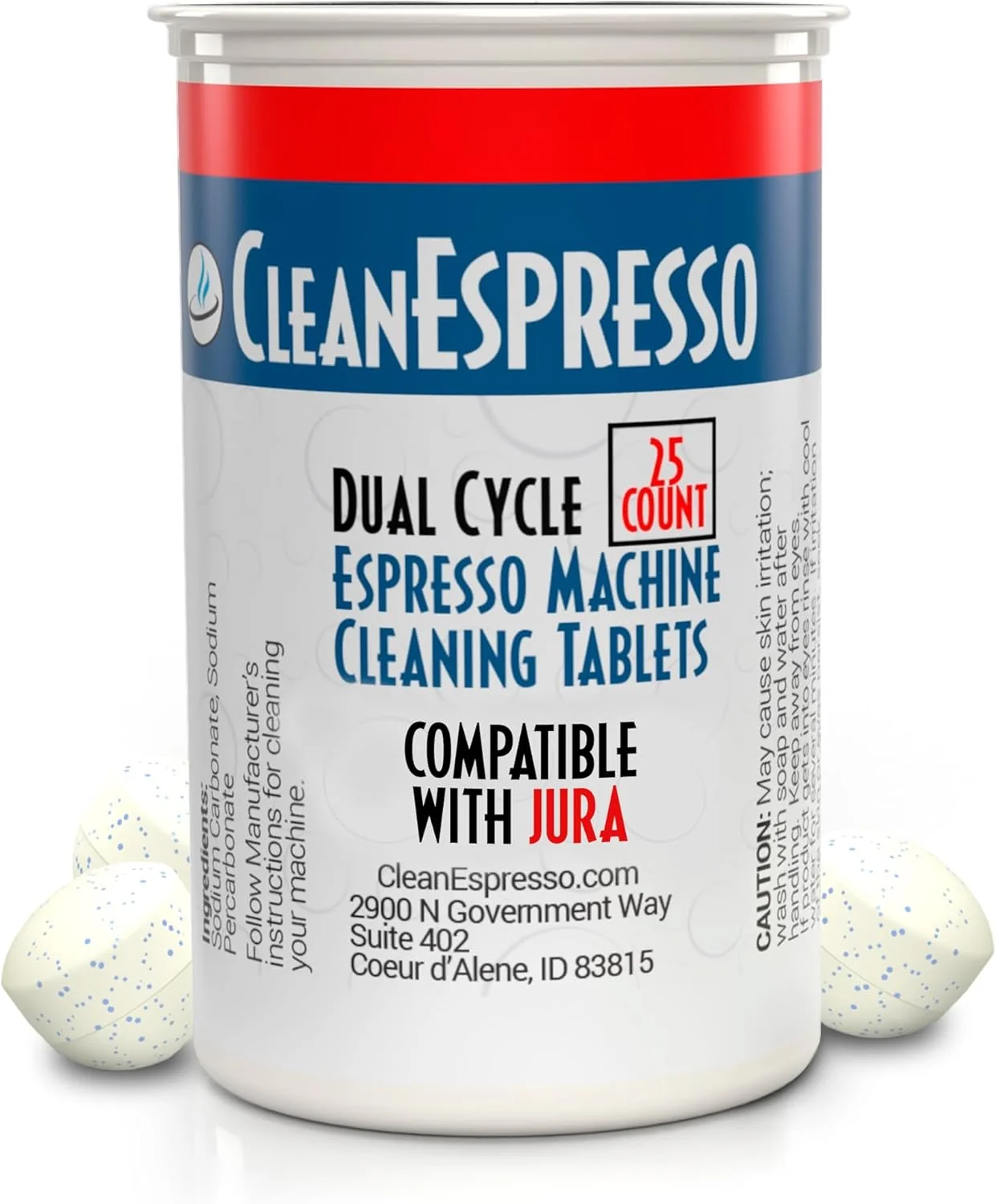 Organic CleanEspresso – 25 Cleaning Tablets Designed For Jura Coffee Machines – 3.5g Dual Cycle Espresso Machine Cleaning Tablets for Jura Espresso Machines Proven