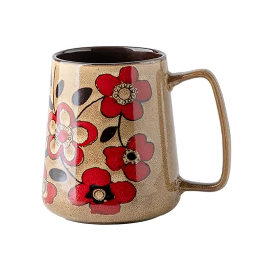 Prestigious 24 oz Extra Large Ceramic Coffee Mug Vintage Floral Cup with Handle Effective