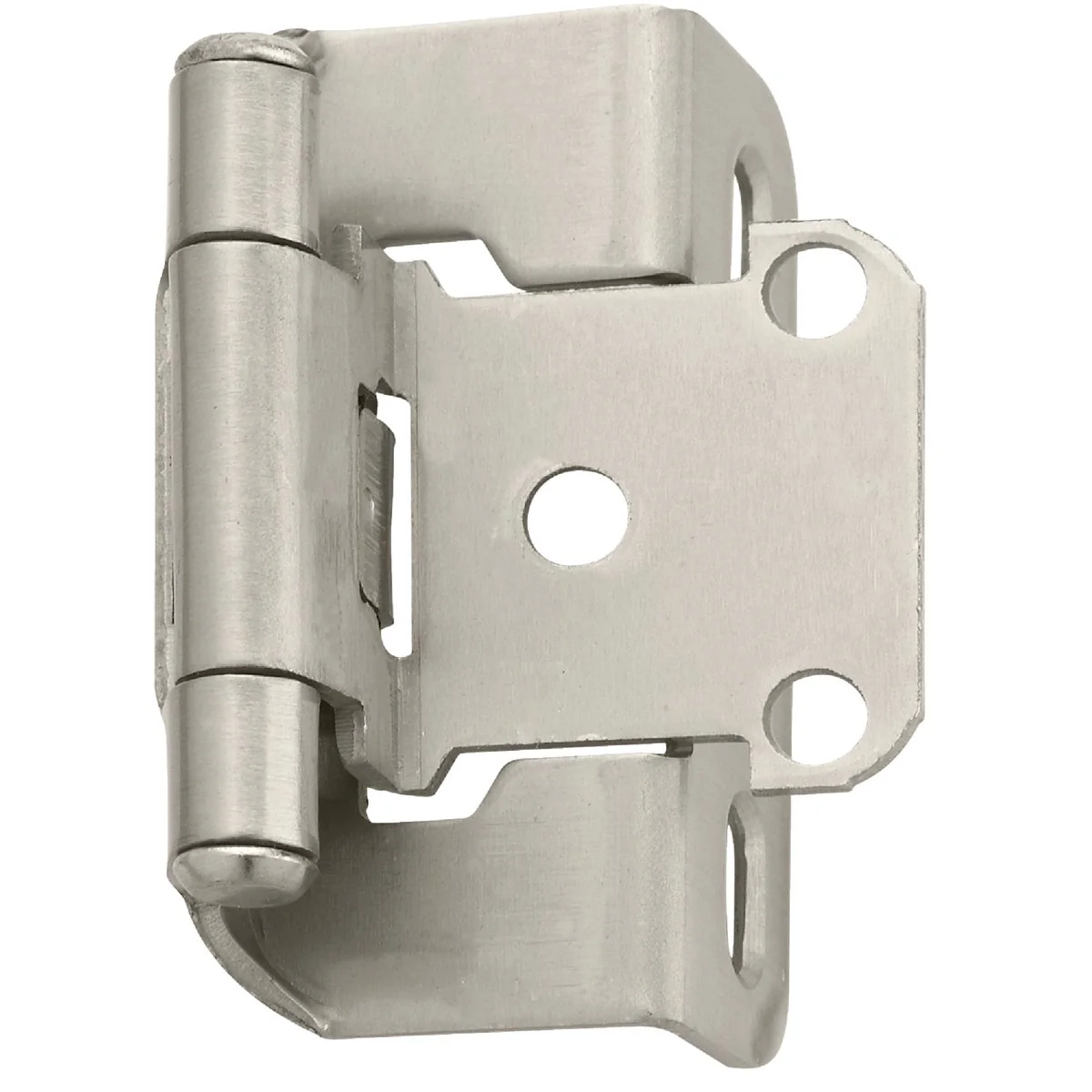 Pure Amerock Satin Nickel Self-Closing Partial Wrap Overlay Hinge 2-Pack Functional