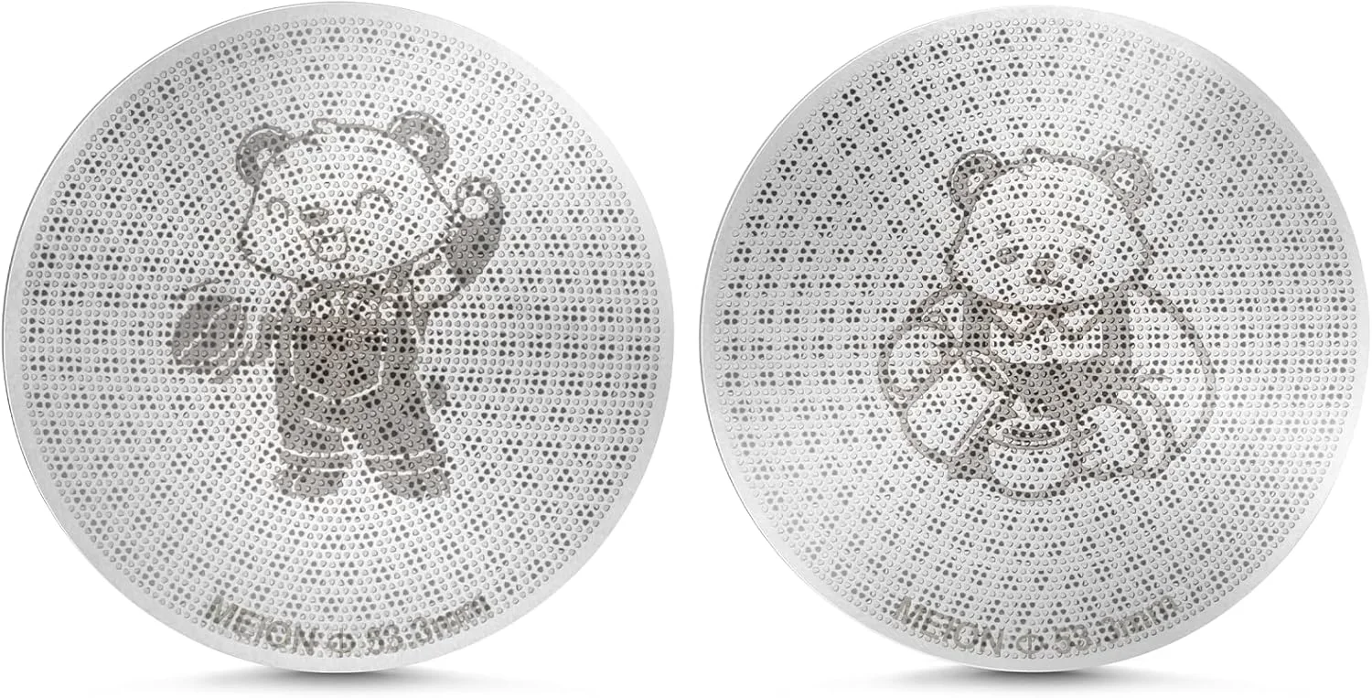 Organic Meion 53.3mm Espresso Puck Screen-2Pack 0.8mm Thickness Espresso Filter Screen Reusable Metal Coffee Filter for Bottomless Portafilter Basket 54mm Optimized