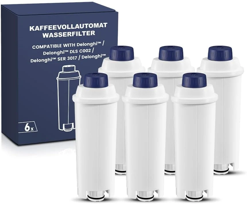 Comfortable Coffee Machine Filter Delonghi Filter for DLSC002 Delonghi Magnifica Evo Dinamica Plus ESAM ETAM BCO EC. Activated Carbon Water Filter Cartridges Softener 6 Pcs Luxury