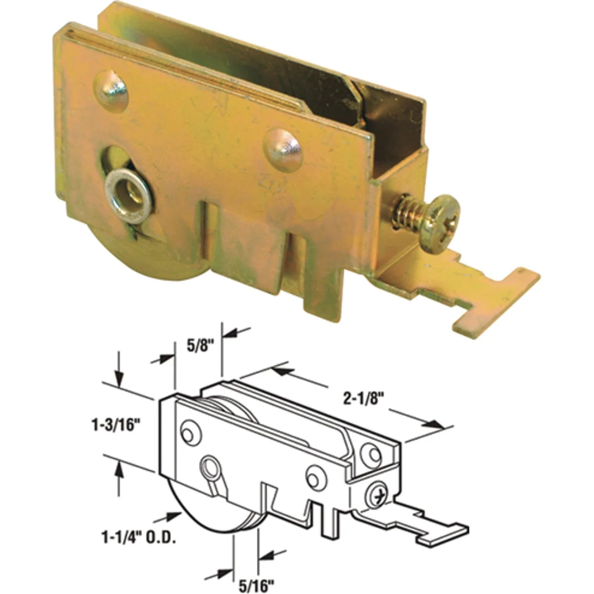 Trendy Prime-Line 1-1 4 In. Steel Ball Bearing Patio Door Roller with Adjustable Housing Assembly K-Tab Section Fine