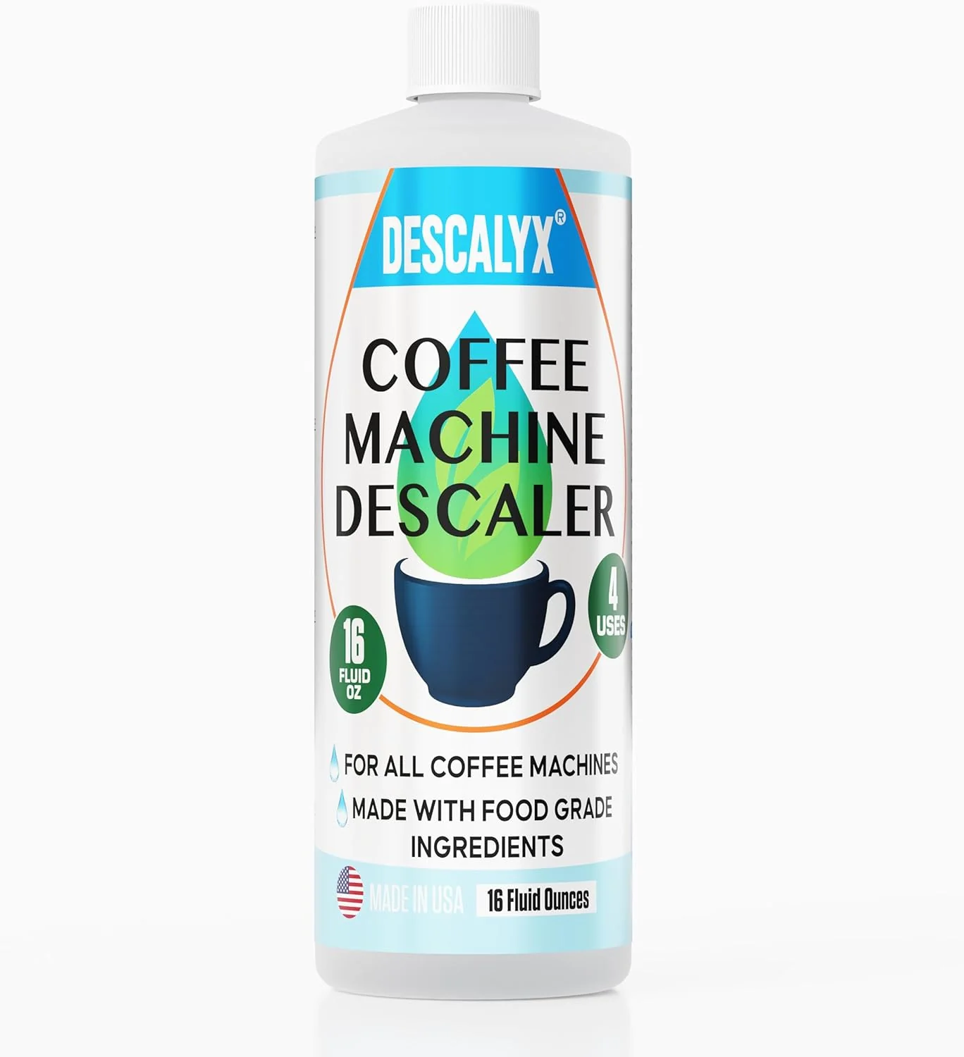 Next-Generation Coffee Machine Descaling Solution 16 oz 4 uses Keurig Breville Nespresso Cuisinart Coffee Machine Liquid Descaler Cleaner Lightweight