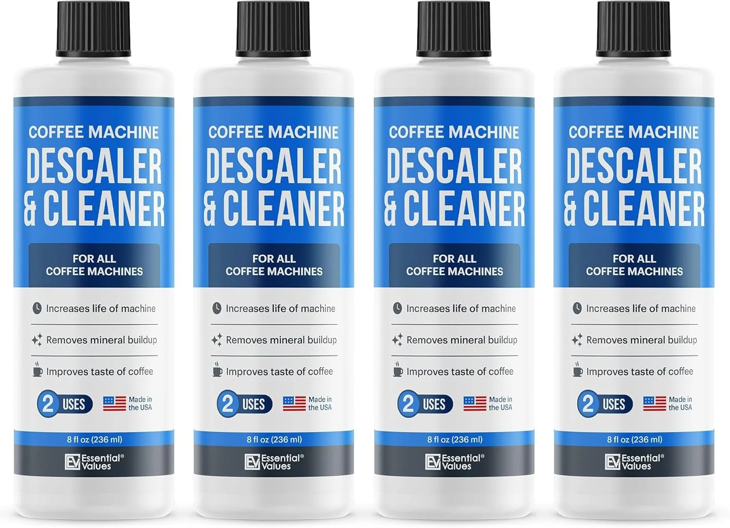 Breathable Essential Vales Descaling Solution 8 Uses Coffee Machine Descaler Cleaner – Compatible with Breville Keurig Nespresso Delonghi Environmentally Friendly