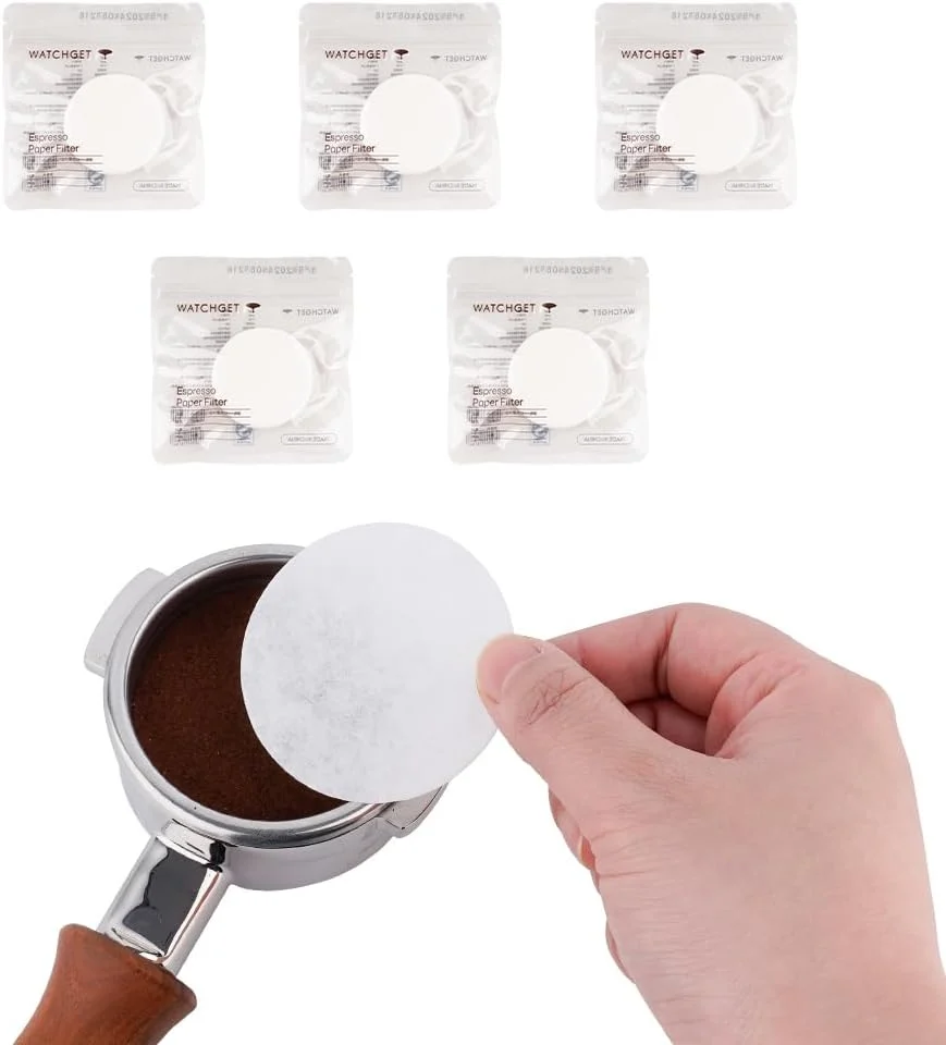 Eco-Friendly watchget 58mm Espresso Paper Filters – 500 Pcs Disposable Coffee Filter Papers for Espresso Machines Puck Screen Classic