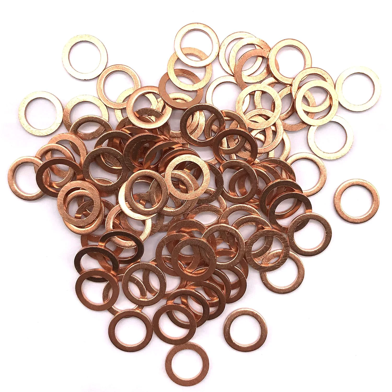 World-Class M8 Flat Washer Copper Sealing Ring 8mm ID 12mm OD 1mm Thickness Metric Sealing Gasket 100 Pieces Top-Quality