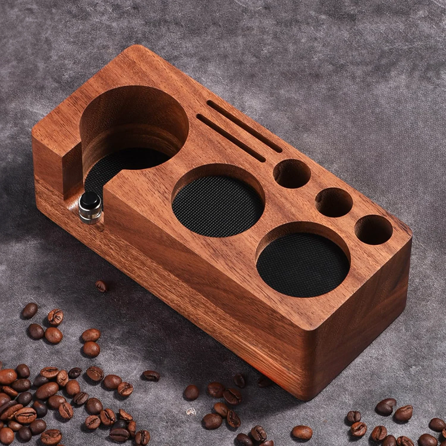 Fine Crafted Espresso Tamping Station 51 54MM Walnut Wood Espresso Coffee Anti-pressure Pad Stand Espresso Station Refined
