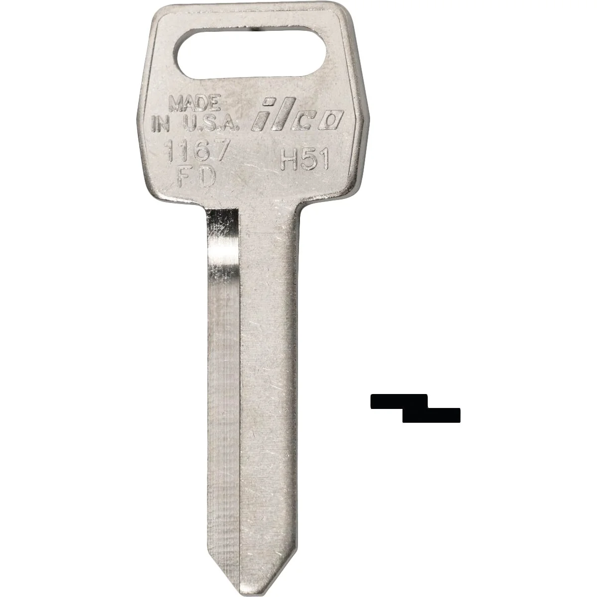 Minimalist ILCO Ford Nickel Plated Automotive Key H51 10-Pack Organic