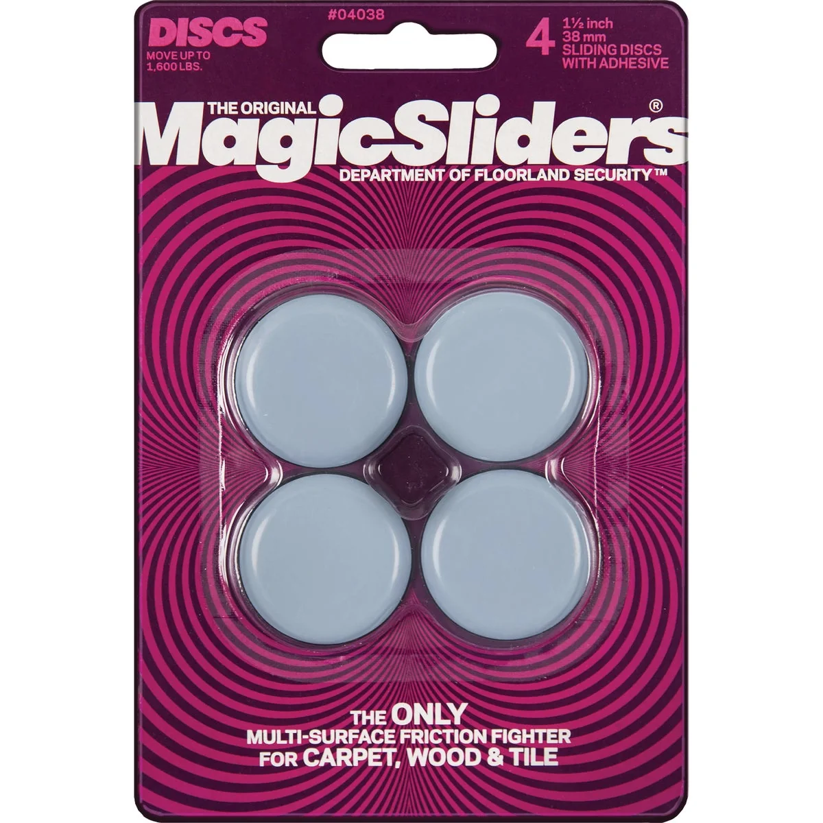 Solid Sliders 1-1 2 In. Round Self Adhesive Furniture Glide 4-Pack First-Class