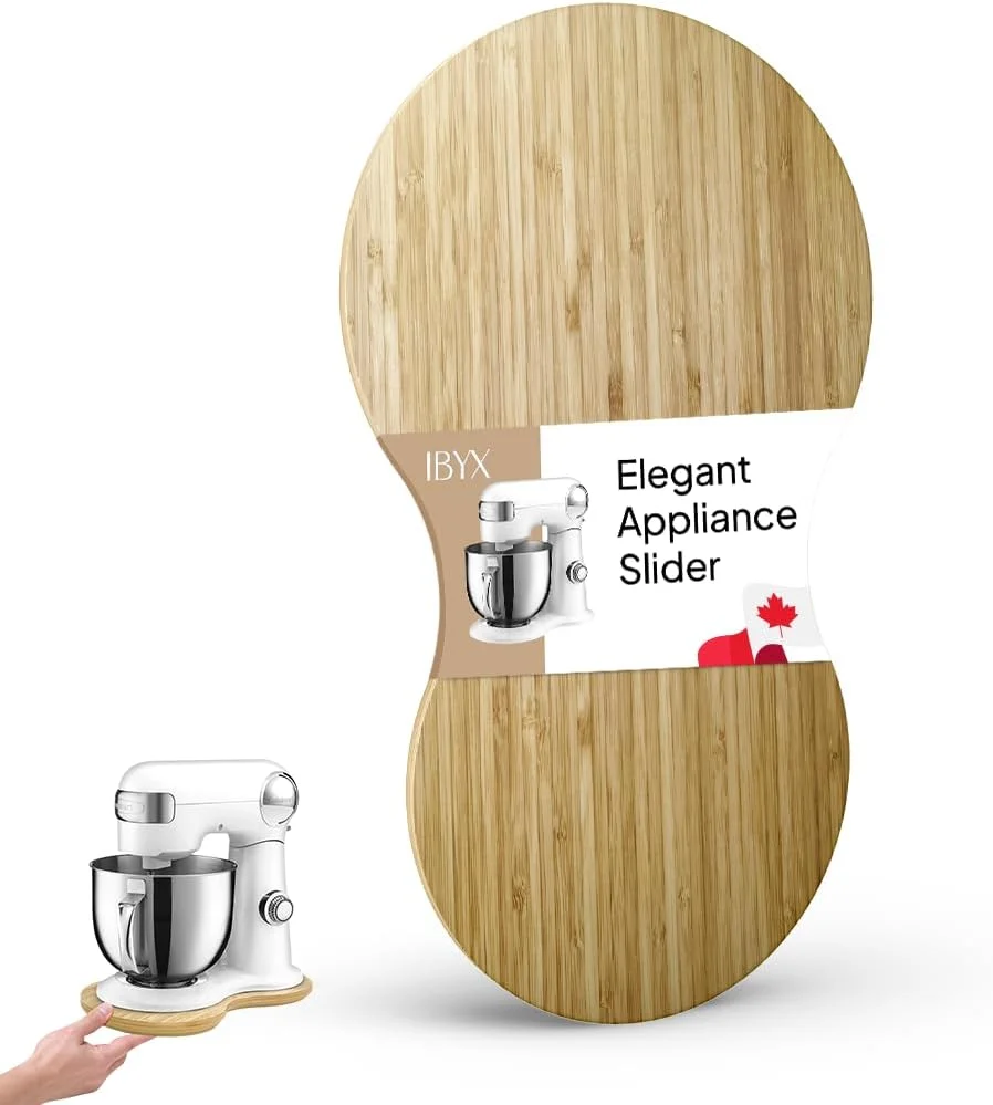 Relaxed Ibyx Bamboo Mixer Slider – Compatible with Cuisinart Stand Mixer 12-Speed 5.5 Qt – Countertop Appliance Sliding Tray Natural Recyclable
