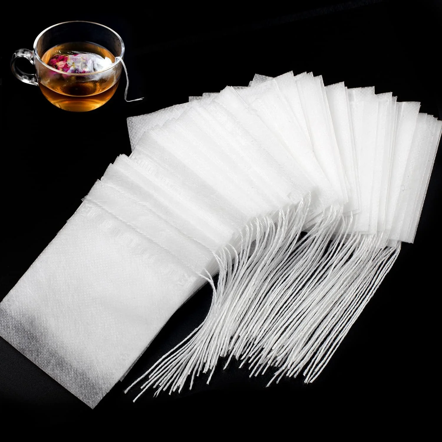 Environmentally Friendly 400pcs Disposable Tea Bags for Loose Leaf Tea Biodegradable Tea Filter Bags with Drawstring Corn Fiber Empty Tea Bags for Loose Leaf Tea Safe