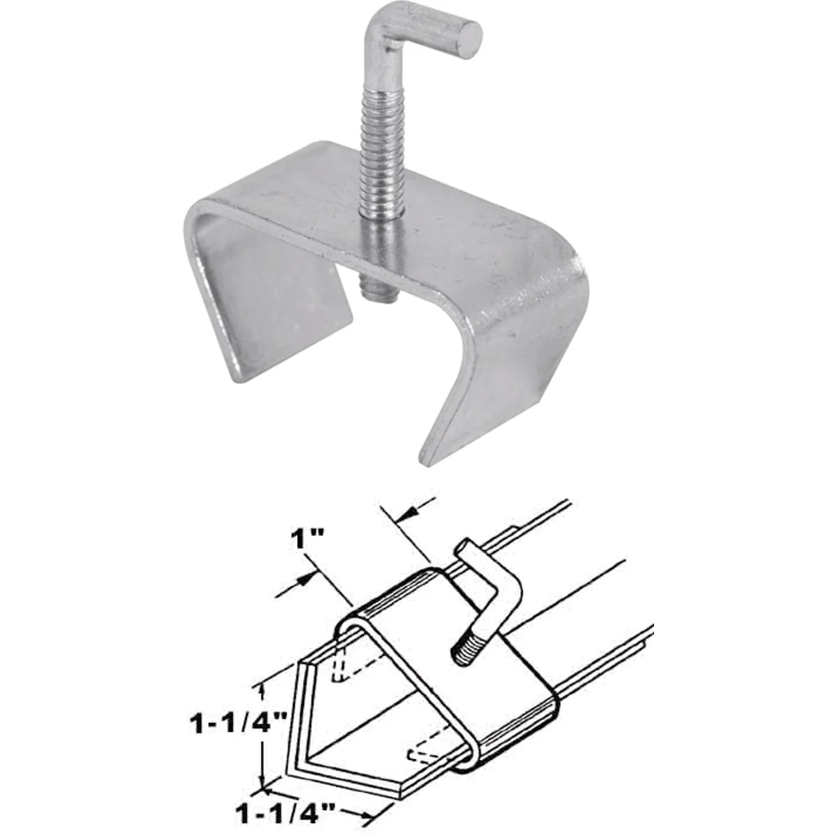 Detailed Prime-Line 1-1 4 In. Steel Bed Rail Clamp 2-Pack Recyclable