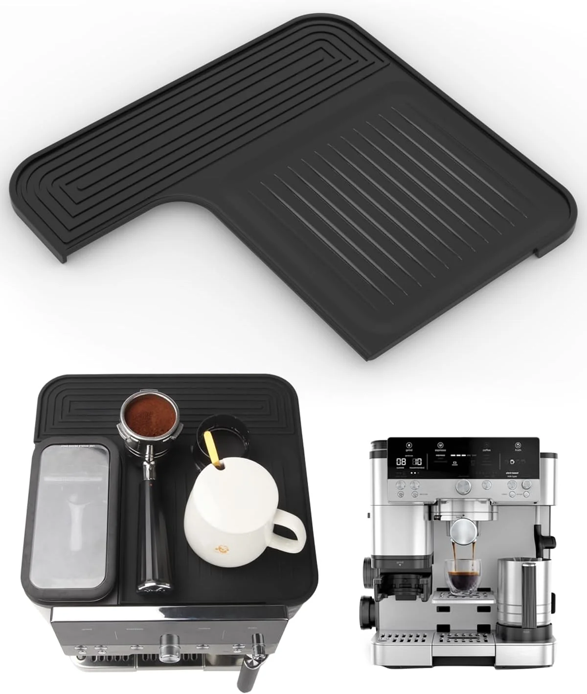 Effective Top Mat for Ninja Luxe Espresso Coffee Machine ES601 ES701 – Protects Top Surface – Food-Grade Silicone – Grinder Access Unblocked – Waterproof Convenient