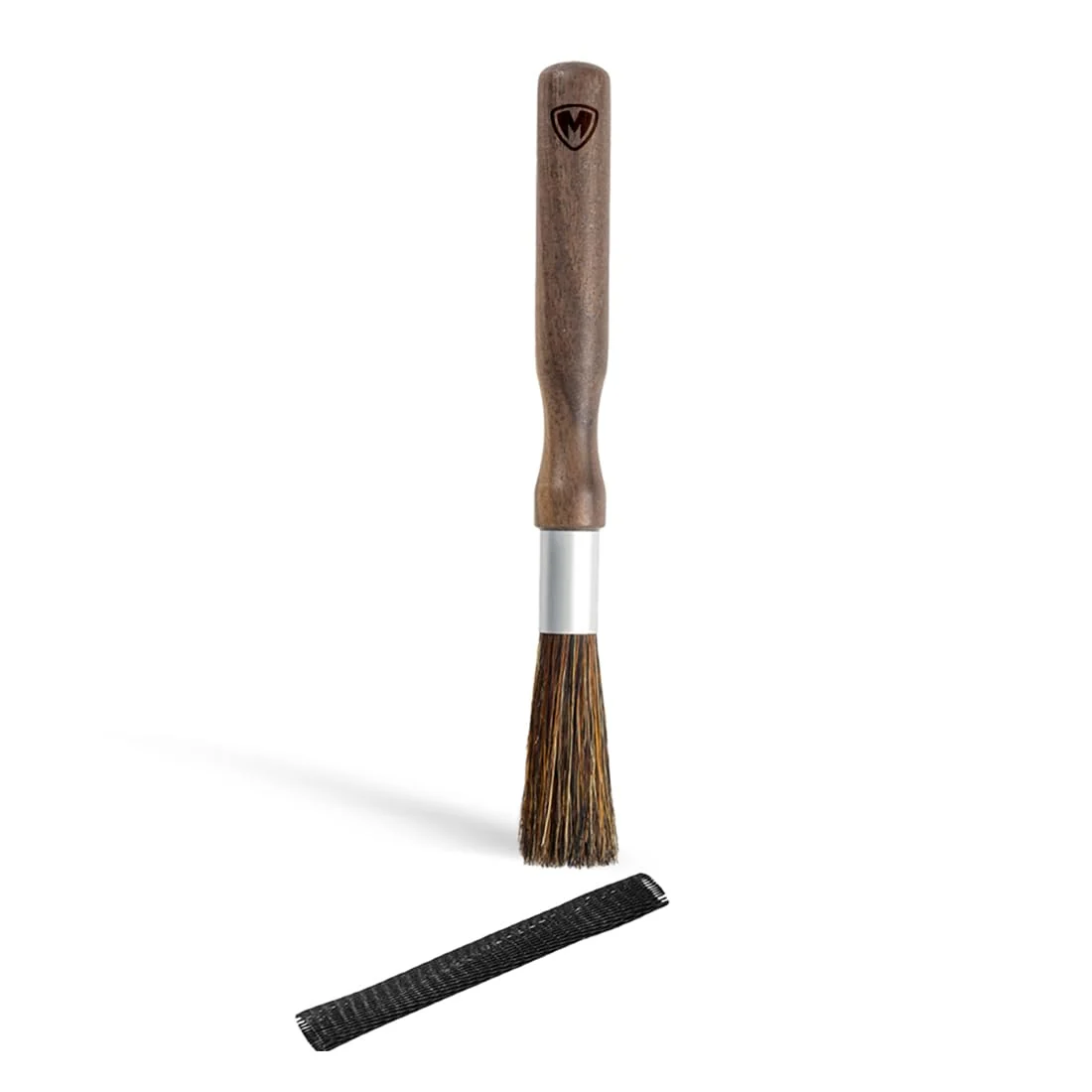 Optimized Magnet Professional Coffee Grinder Cleaning Brush Coffee Brush Handling Accessory Tool Walnut Brush Handle Natural Bristle with Magnetic snap for High-End