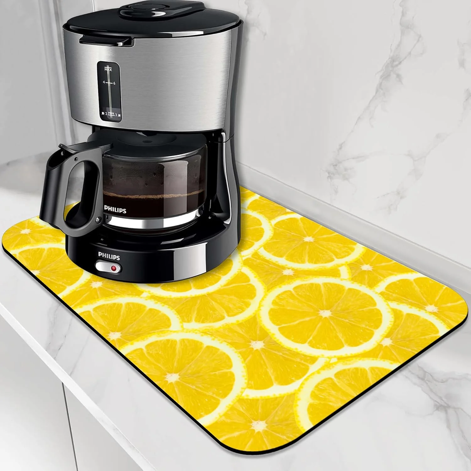 Top-Quality Fresh Yellow Lemon SliceDish Drying Mat 16 X24 Absorbent Fast Dish Drying Mat for Kitchen Counter Pot and Pan Kitchen Accessories Reliable