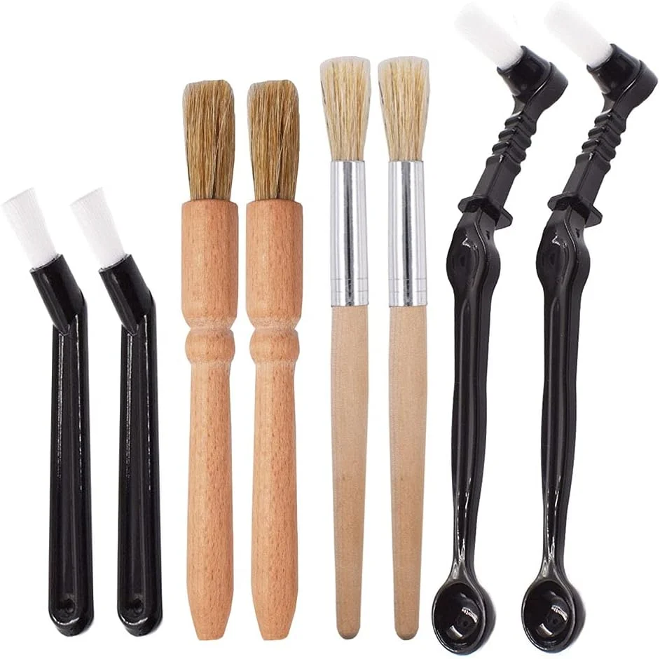 Quality DXary 8 Pieces Coffee Brush Set Professional Espresso Brush Kit Include Wooden Coffee Grinder Machine Cleaning Brush and Nylon Espresso Brush for Modern