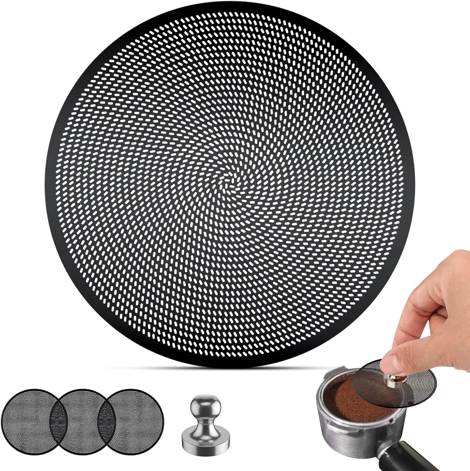 Elegant 3-Pack 54mm Espresso Puck Screen 53.5mm 0.2mm Ultra-Thin Stainless Steel Reusable Puck Screen Fits Breville 54mm Portafilters and Ninja Luxe Black Exceptional