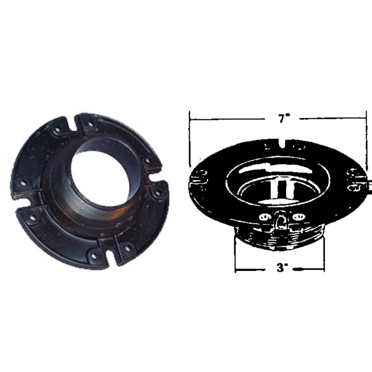 Genuine United States Hardware 3 In. MIP ABS Toilet Flange for Mobile Home Original Design