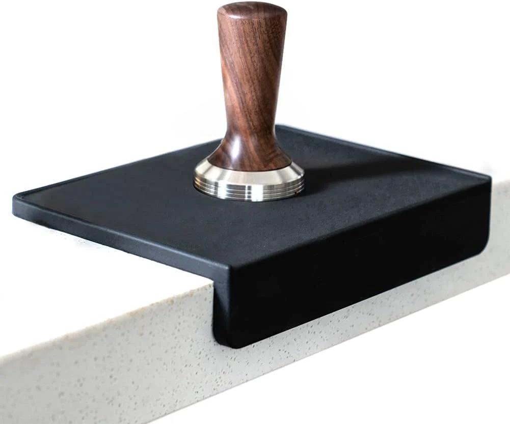 Durable watchget Espresso Tamping Mat Coffee Tamper Mat Black Food Grade Silicone Pad 8Inch X 6Inch Coffee Tamping Mat Practical