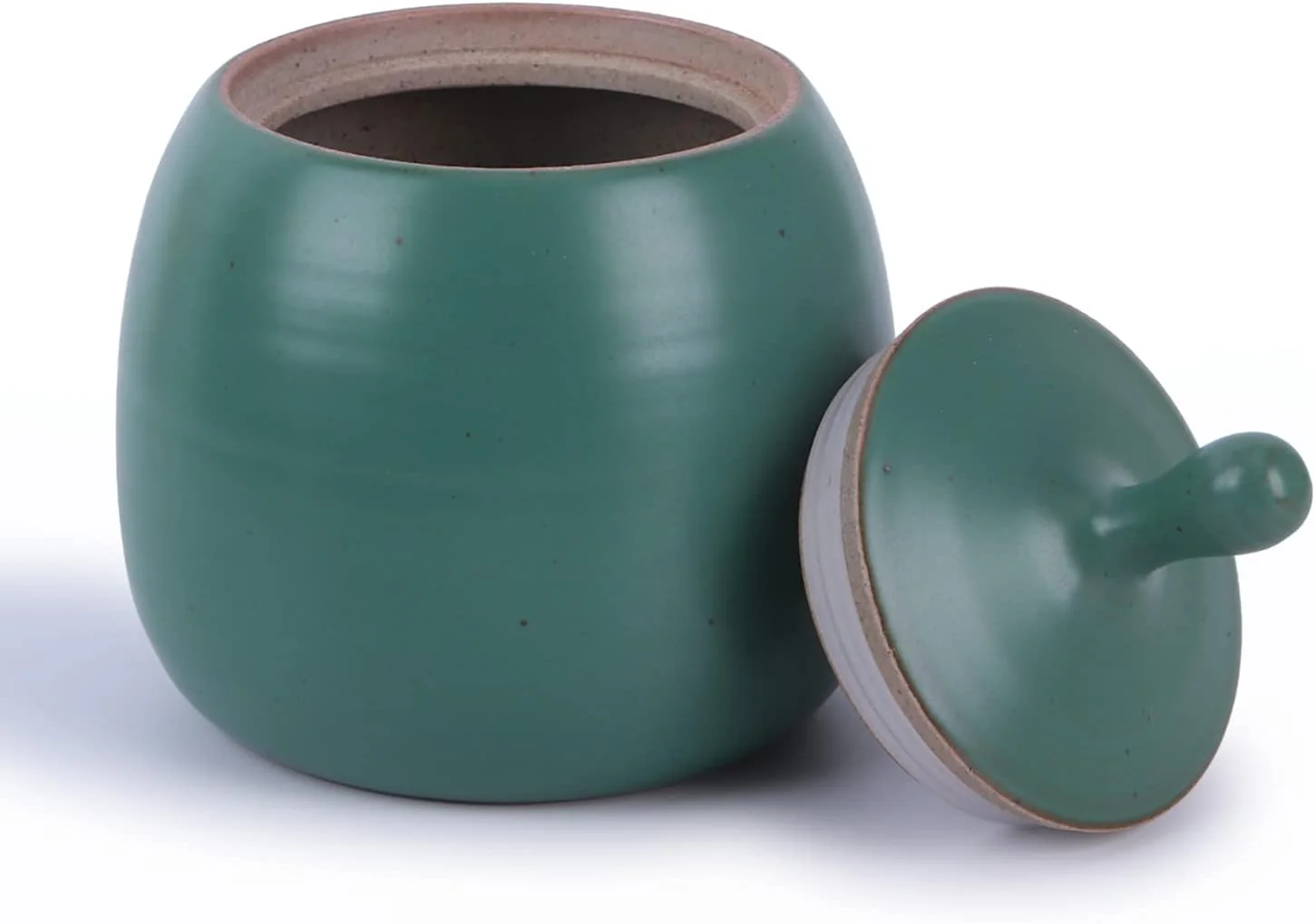 Enhanced Kitchen Canisters Vintage Ceramic Food Storage Jar with Airtight Lid for Tea Coffee Herb Sugar Spice Nuts Ancient Green Original