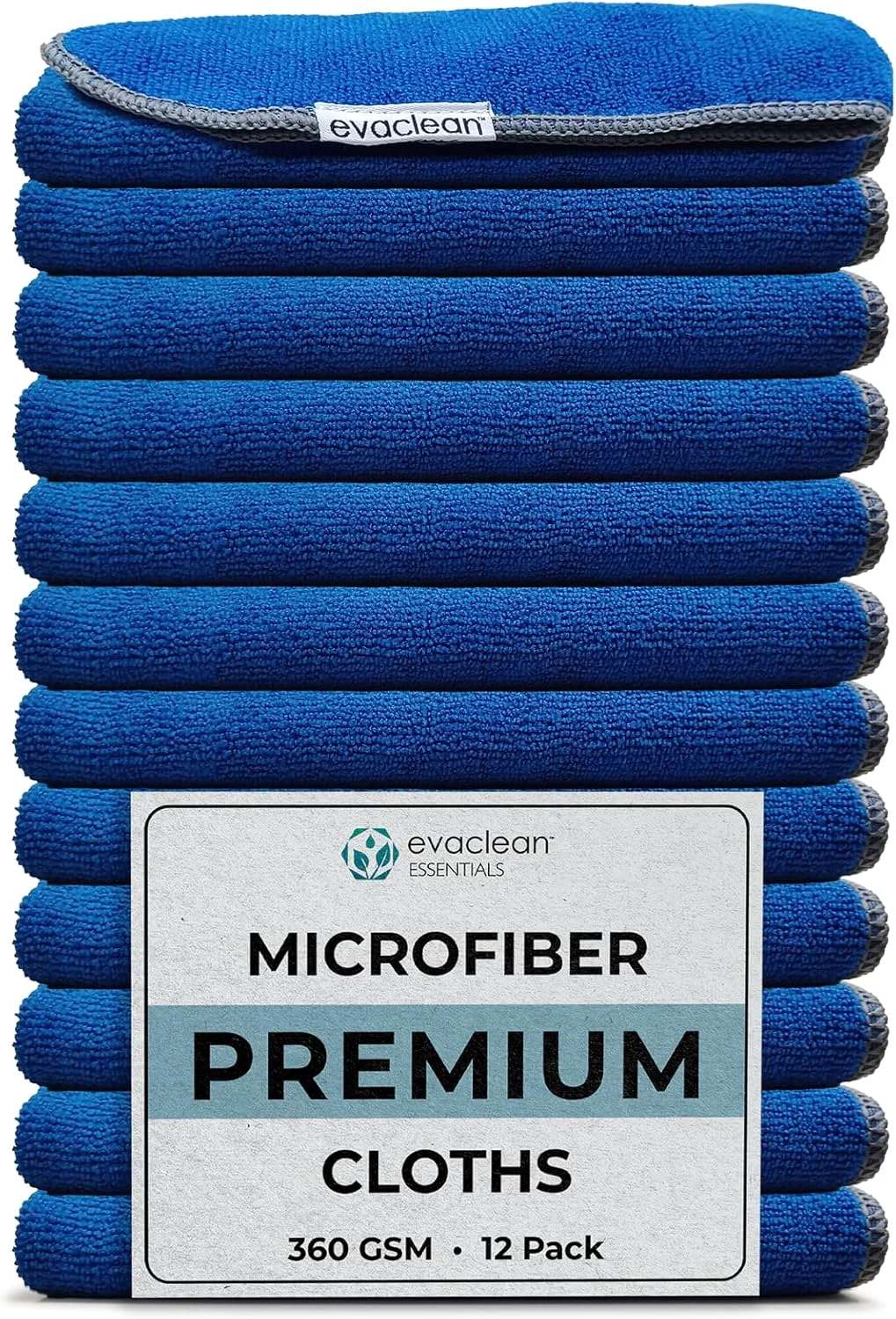 Genuine EvaClean Premium Microfiber Cleaning Cloth 16 x16 – Reusable Washable Non-Scratch Microfiber Towels for Cleaning Dusting Polishing Official