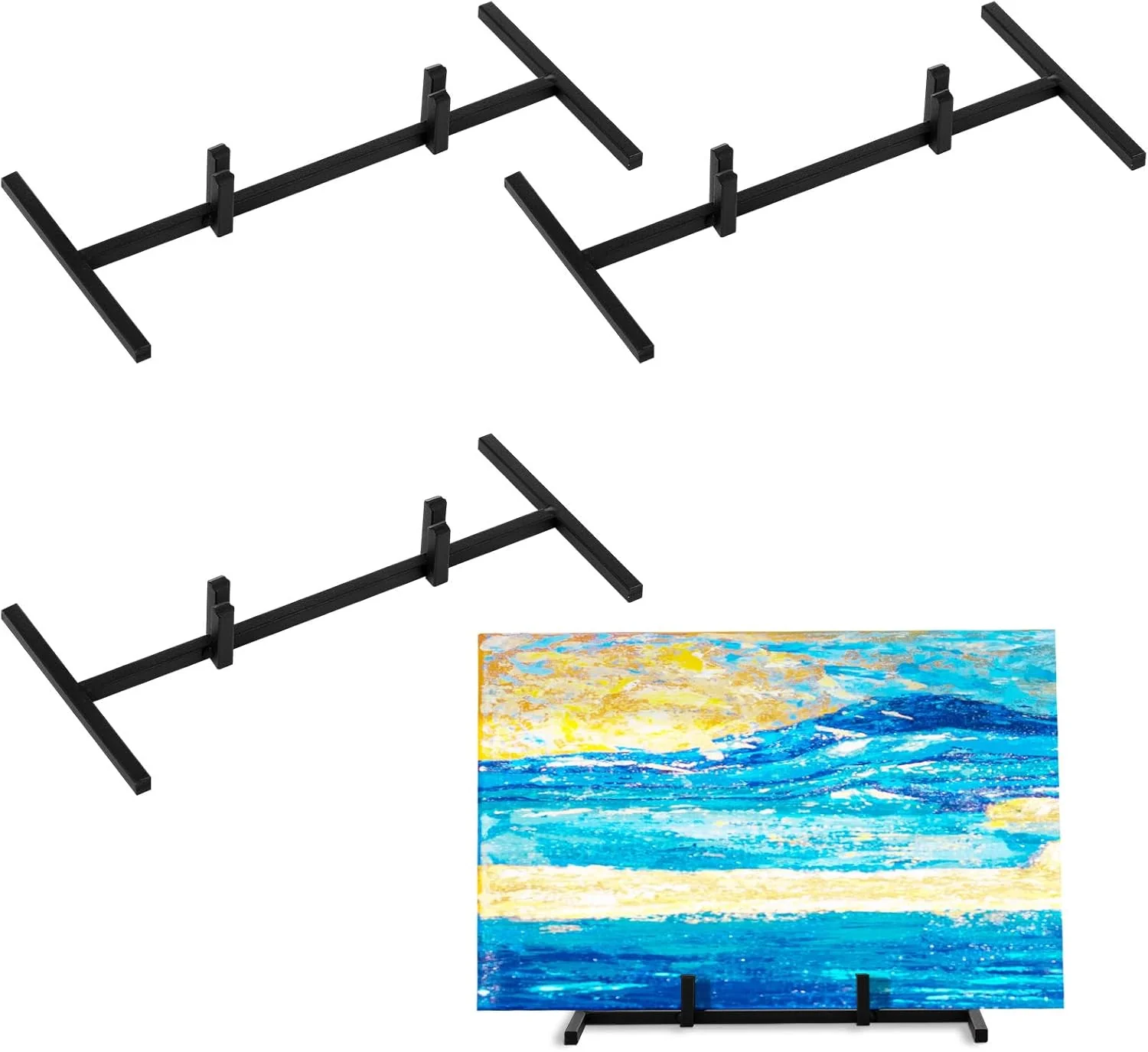 Versatile 4 Pcs Metal Glass Display Stands Easel for Stained ceramic Tiles Plaques for Picture Collectibles Ceramic Tiles Photo Office Trade Show Office Fast