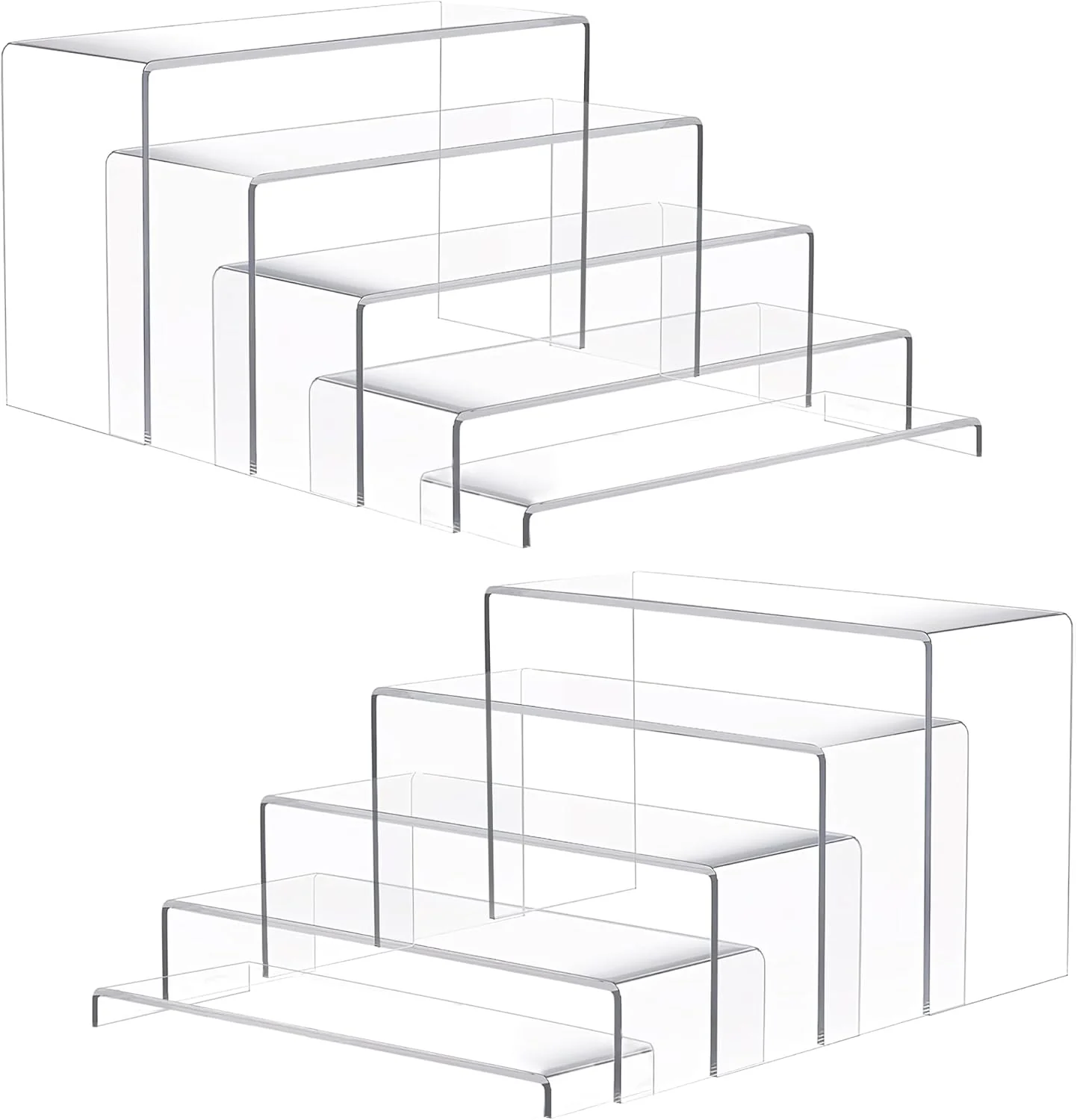 Superior Goabroa12 Large Display Risers 10 Pcs Rectangular Clear Display Stands Display Shelves for Funko Pop Figures Cupcake Stands Dessert Collection Vendor Events Recyclable