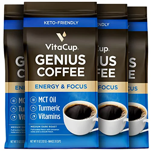 Prestigious Genius Keto Medium Dark Roast Ground Coffee 44 Ounce Exceptional