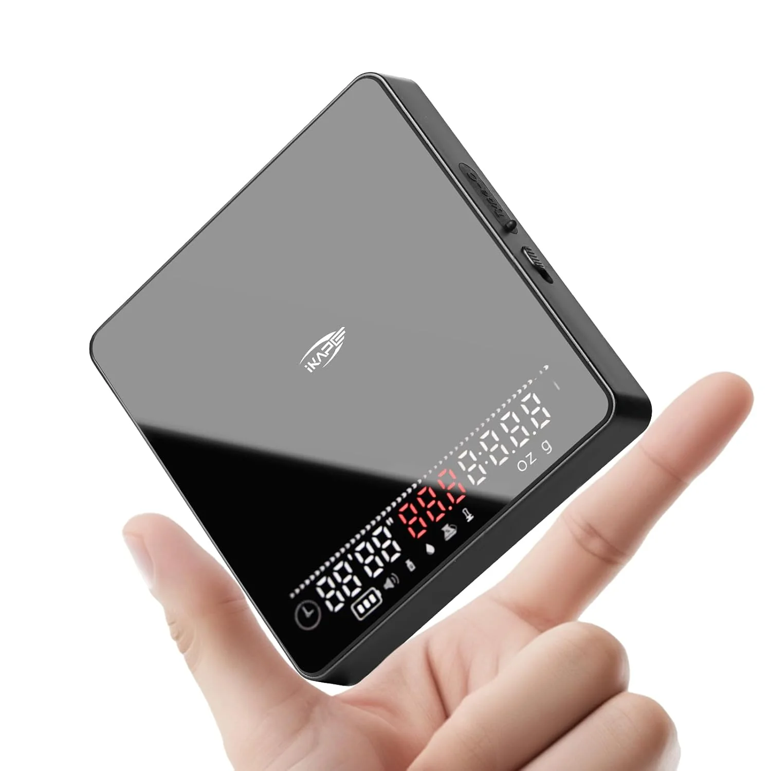 Consistent Ikape Professional Coffee Scale with Timer 2kg 0.1g High Precision Digital Scale 4 Modes Espresso Pour Over Brew Ratio LED Display Auto-Tare Specialty