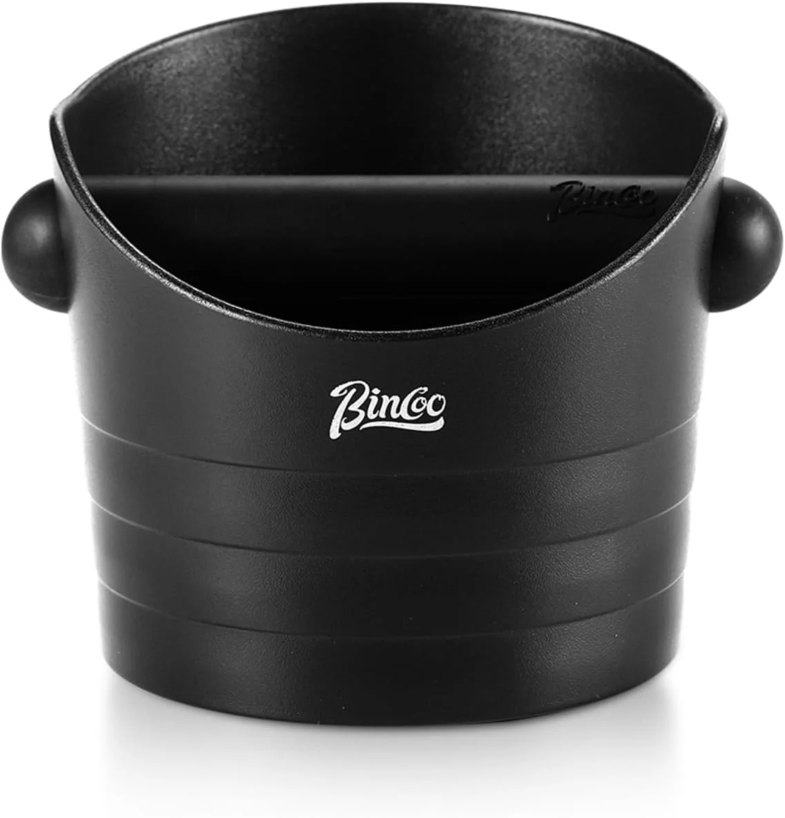 Exclusive Bincoo Mini Coffee Knock Box 4.5 Inch – Espresso Accessories for Coffee Grounds Container – Multifunctional Suitable for Home Bar Black Original