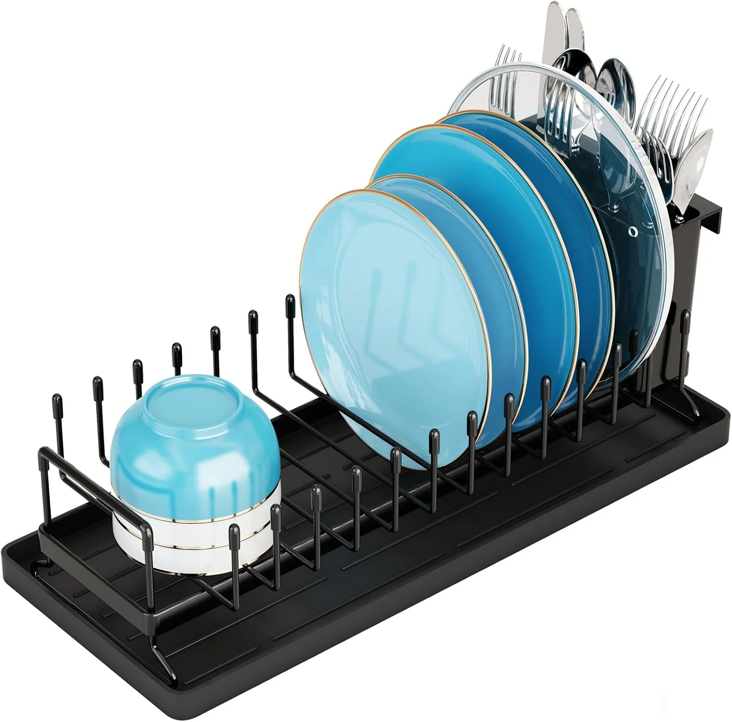 High-Grade Antopy Small Dish Drying Rack – Compact Dish Rack for Kitchen Counter with Silicone Dish Drying Mat Smooth