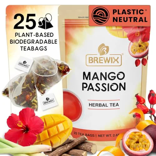Comfortable Mango Passion Fruit Herbal Tea Bags 25 Count Lightweight