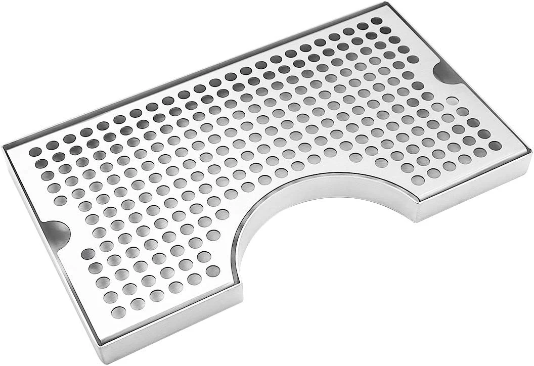 Solid Kegerator Beer Drip Trays Stainless Steel Keg Drip Tray with Non-Slip Rubber Pad Practical