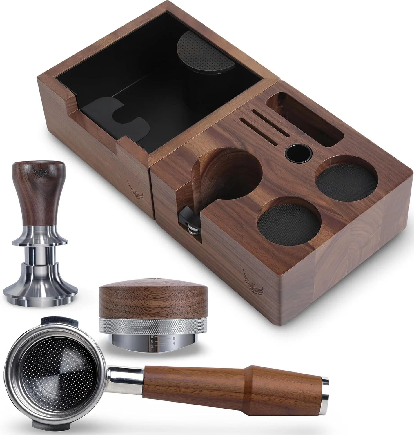 Classic 58mm Espresso Accessories Kit for Breville Dual Boiler Oracle Jet – Bottomless Portafilter Tamper Distributor Tamping Station Knock Box Convenient