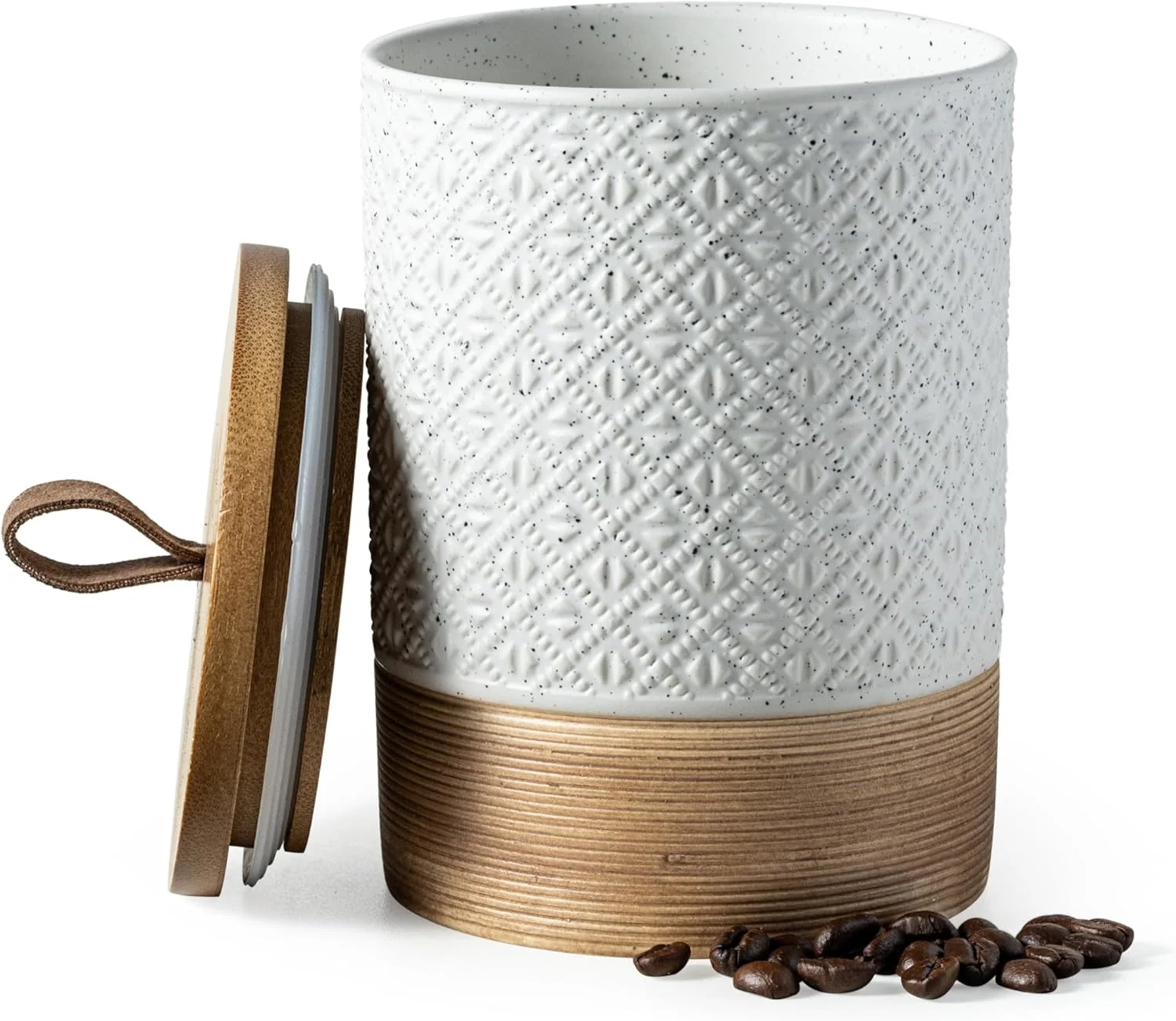 Modern Large Coffee Containers with Lids Ceramic Coffee Canister Kitchen Food Storage Cookie Jars with Airtight Lid for Spice Sugar Tea Candy Responsible