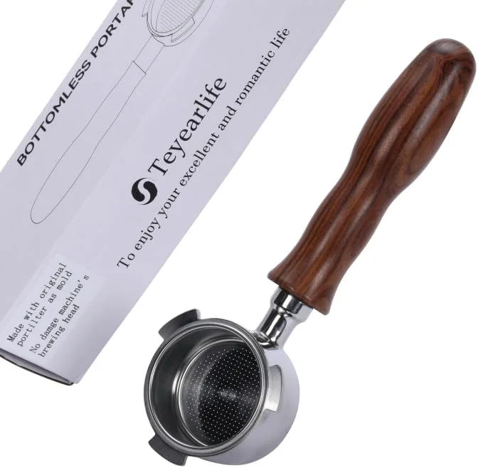 Minimalist 51mm bottomless portafilter 3 ear for delonghi EC680 EC685 EC885 and Smeg ECF01 Include 304 Stainless Steel Filter Basket. for espresso Traditional