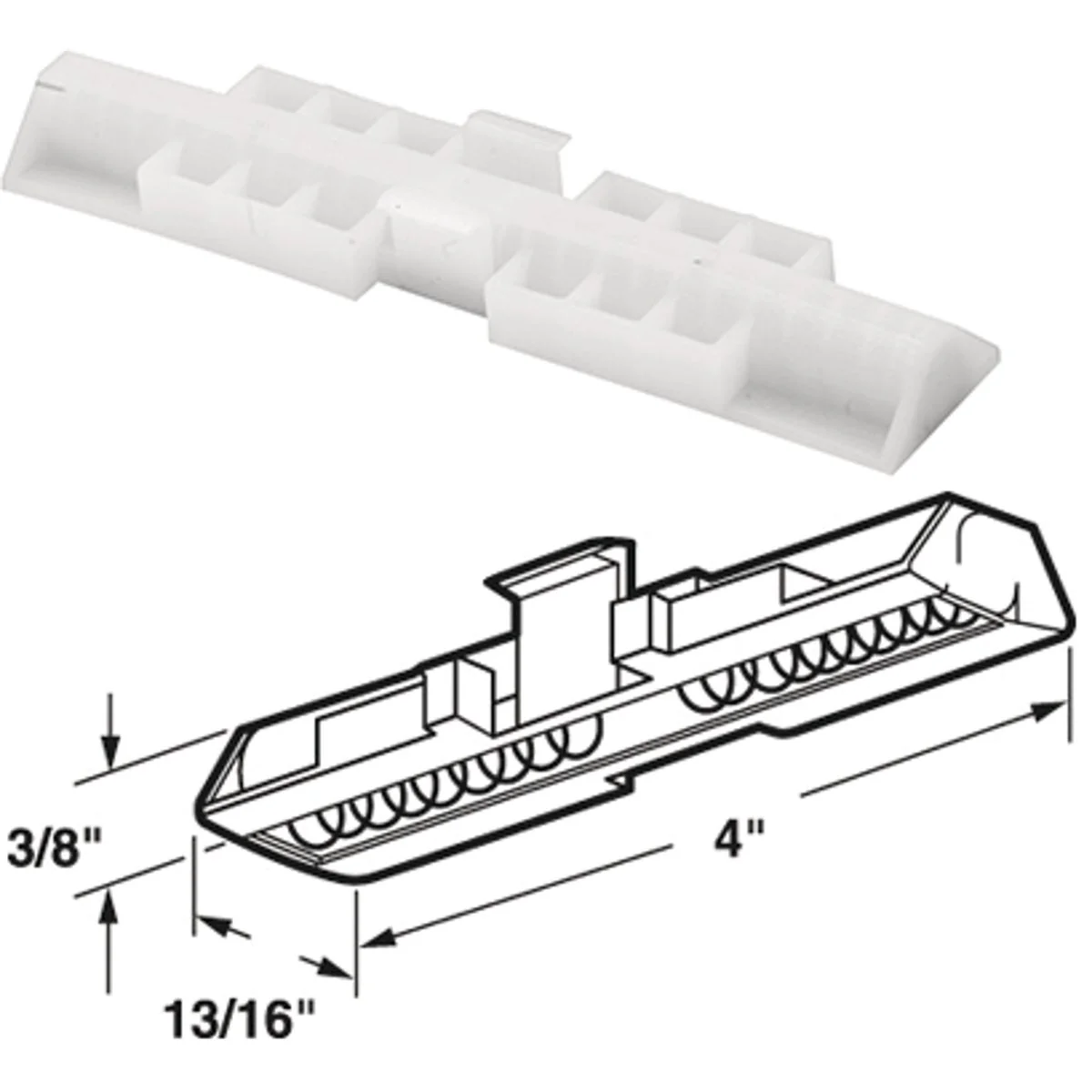 High-End Prime-Line Bifold Door Snugger Top Slide Guide 2 Count Lightweight
