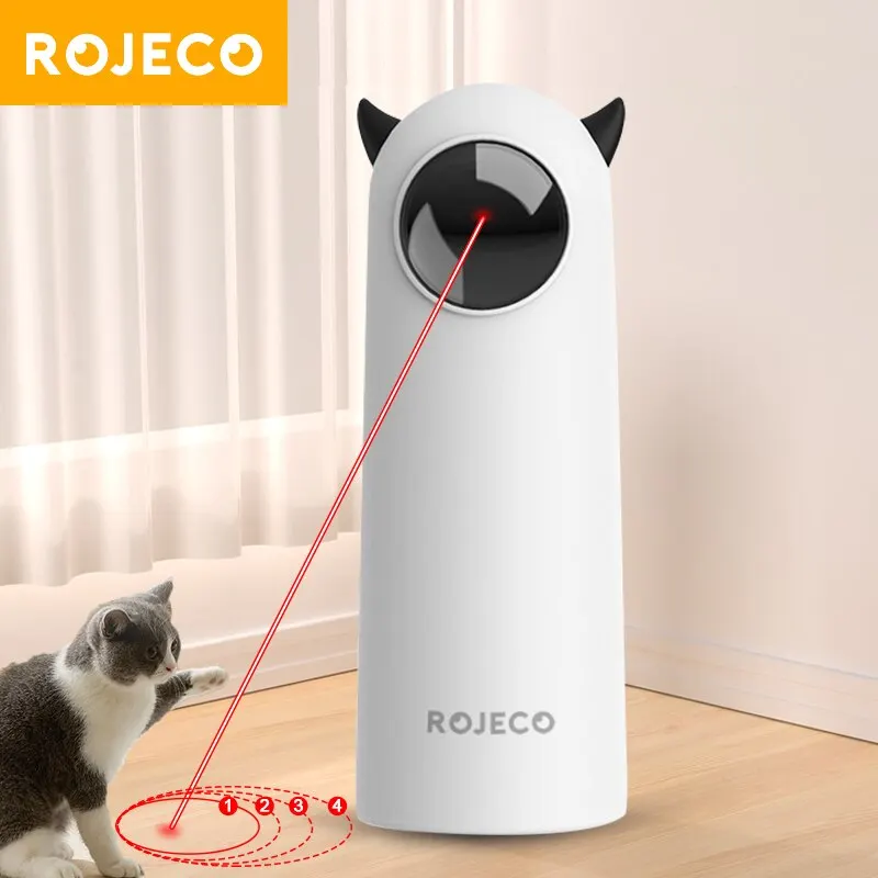 Fine Crafted ROJECO Premium Interactive Laser Cat Toy For Indoor Fun Relaxed