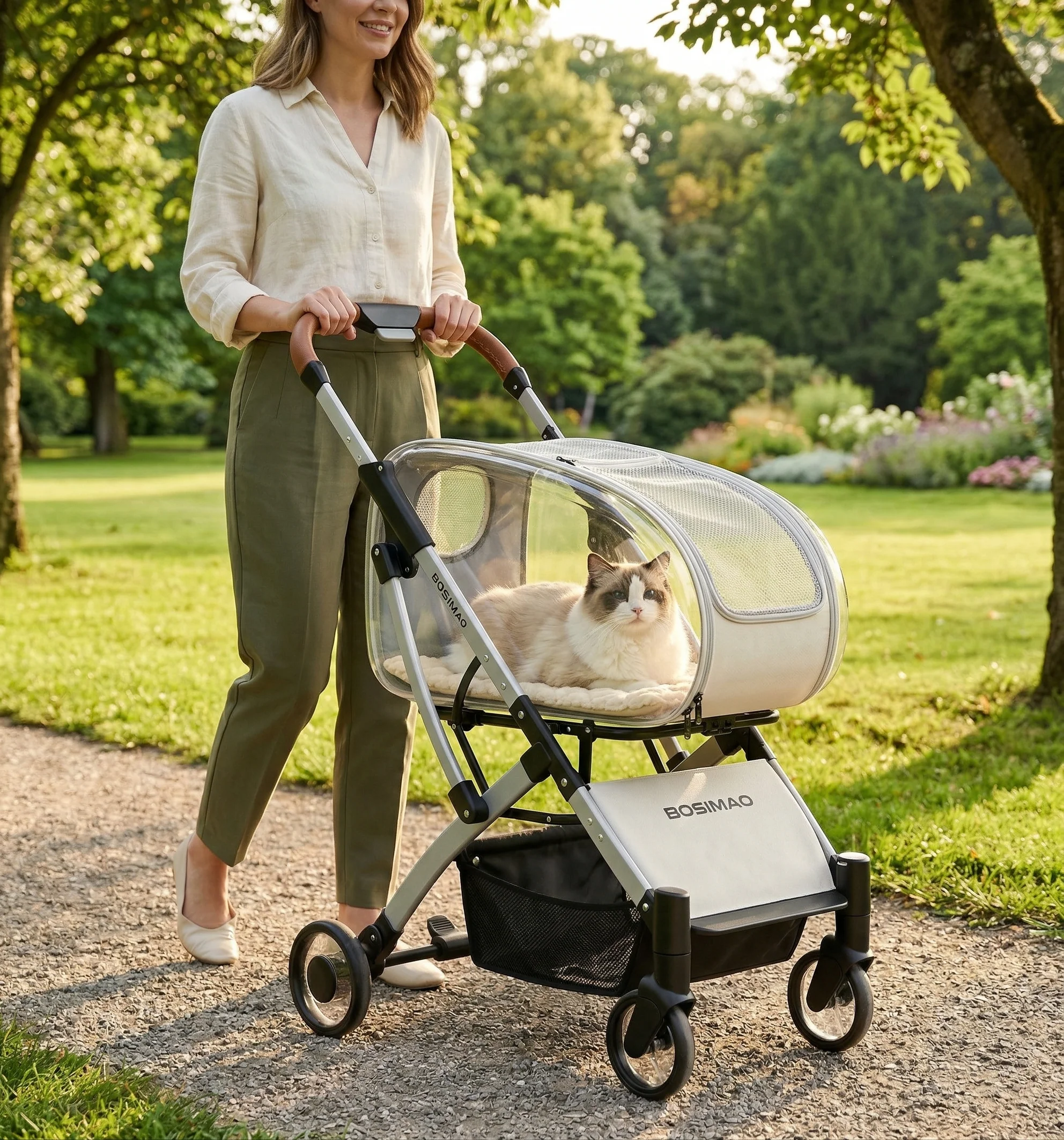 Practical Catvera Detachable Cat Stroller Carrier with Wheels Original Design